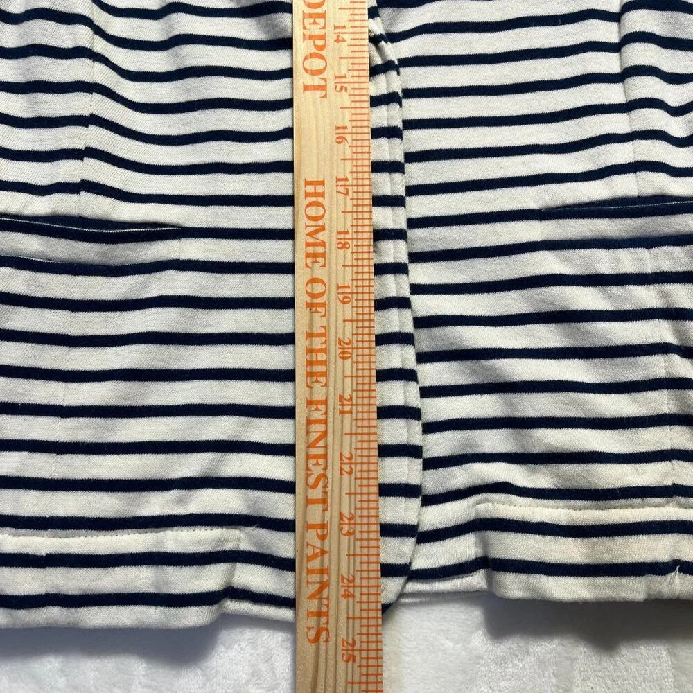 J Crew Factory Striped Blazer Navy Cream Size Small - Picture 12 of 12